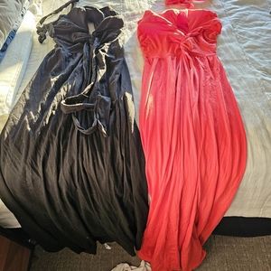 2 Each Bra Top Maxi Dresses Multi-Way Neck Tie